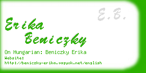 erika beniczky business card